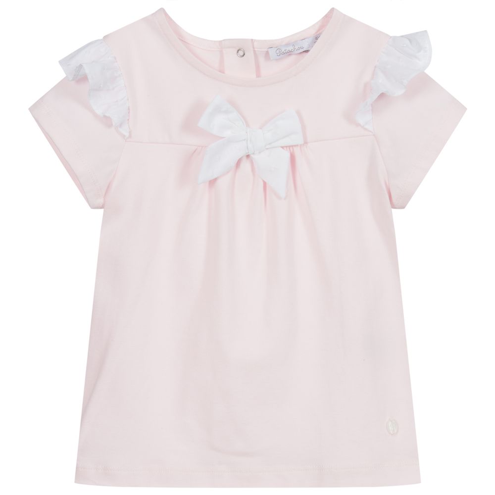 Patachou - Girls Pink Cotton Top | Childrensalon