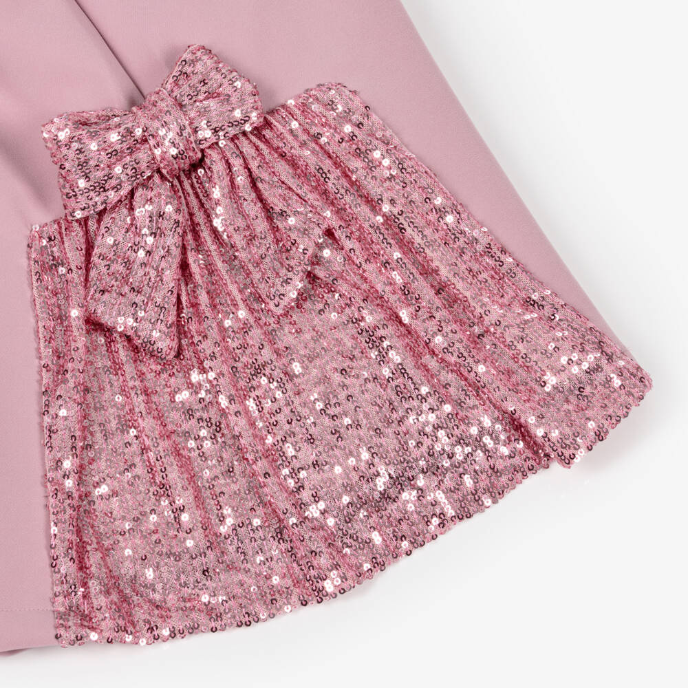 Patachou-Girls Pink Crêpe Dress with Sequin Trim | Childrensalon Outlet