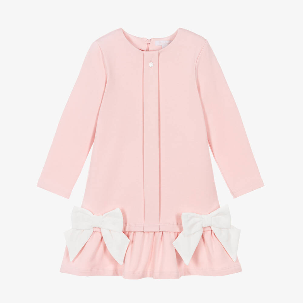 Patachou-Girls Pink Dress with Bow Accents | Childrensalon Outlet