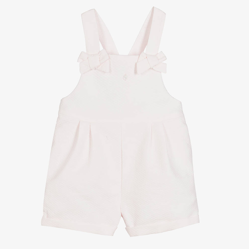 Patachou - Girls Pink Dungaree Shorts | Childrensalon