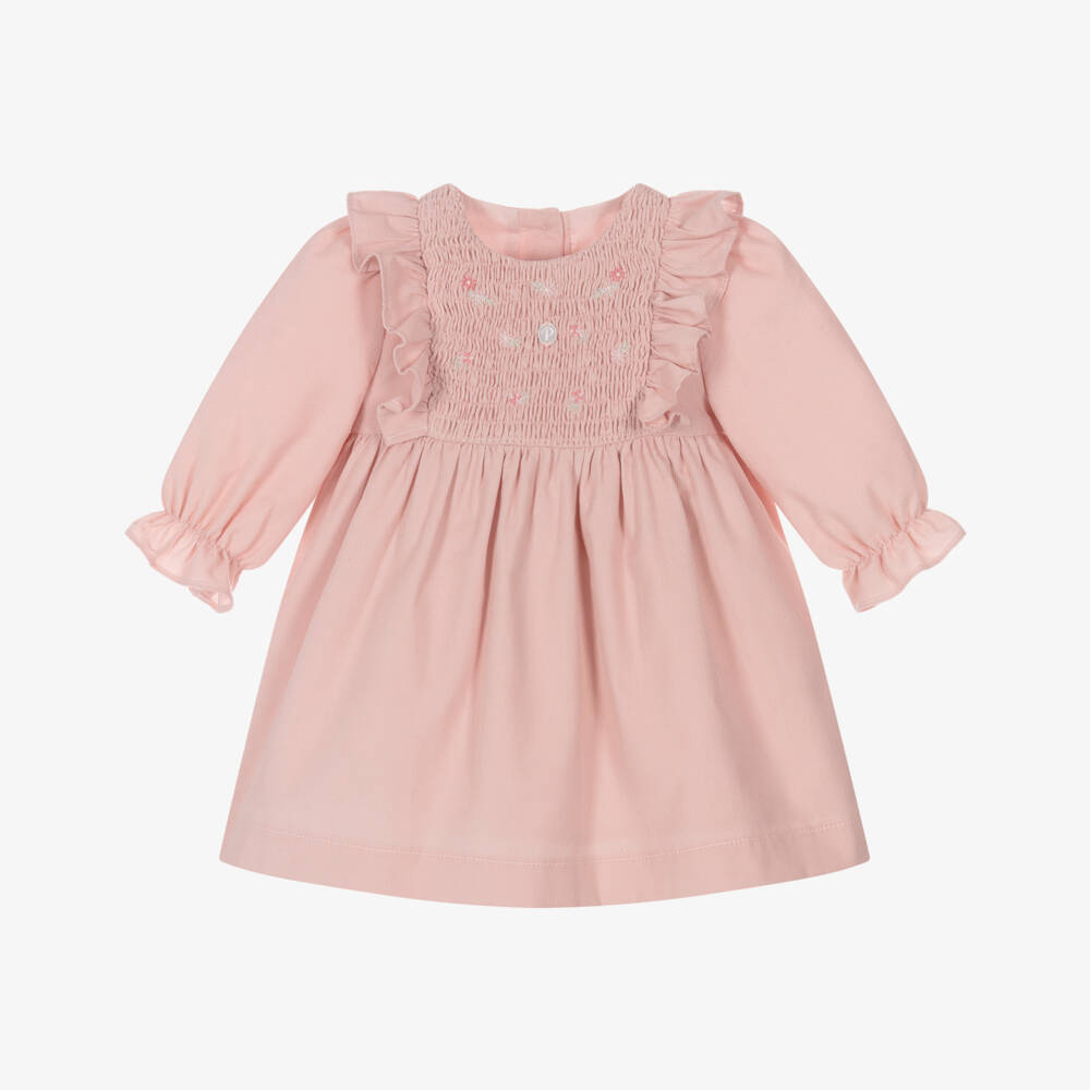 Patachou-Girls Pink Embroidered Cord Dress | Childrensalon Outlet