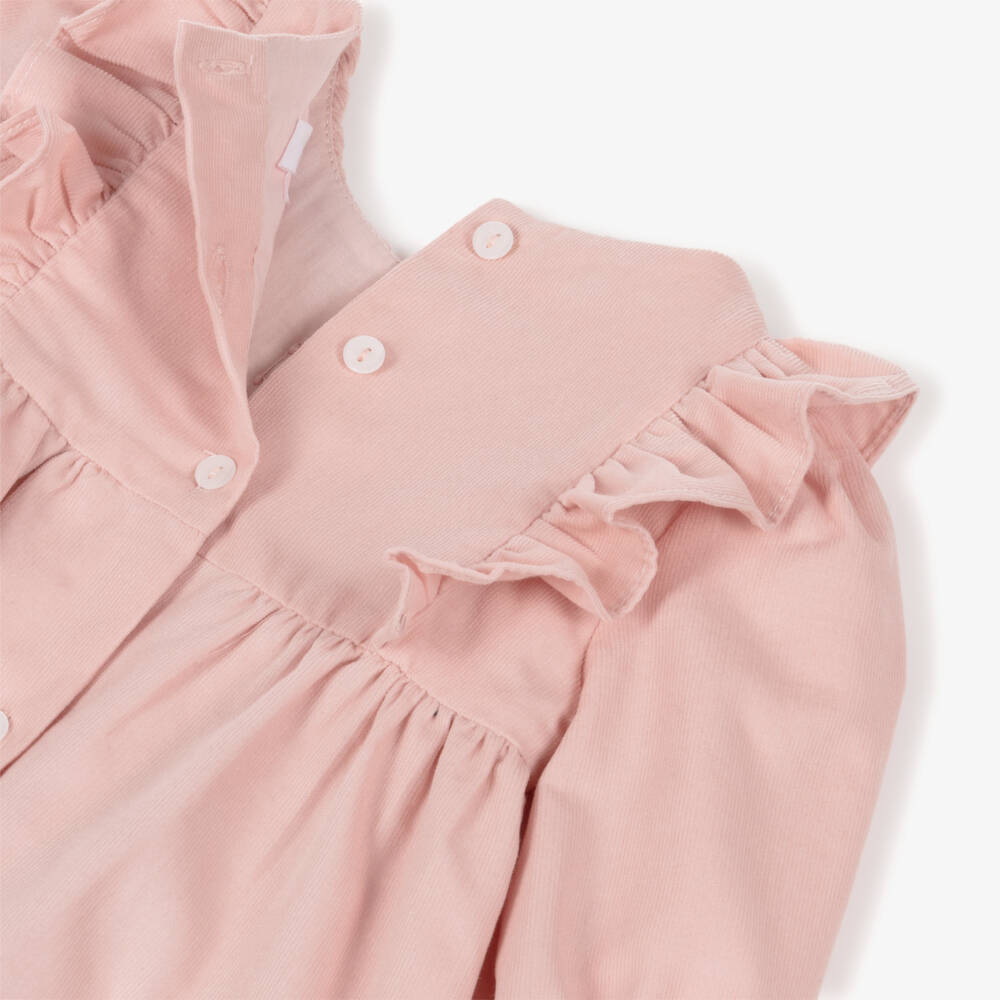 Patachou-Girls Pink Embroidered Cord Dress | Childrensalon Outlet