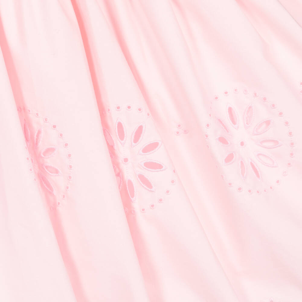 Patachou-Girls Pink Embroidered Cotton Dress | Childrensalon Outlet