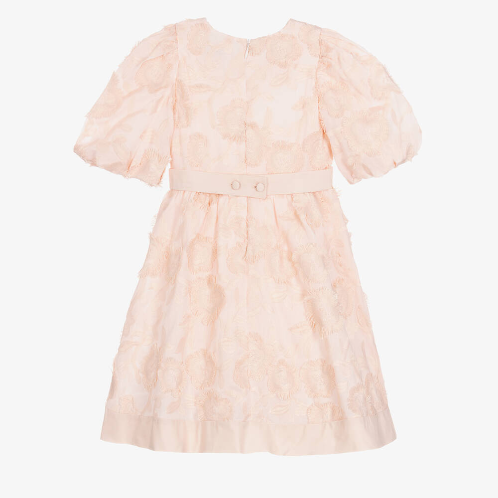 Patachou-Girls Pink Embroidered Floral Dress | Childrensalon Outlet
