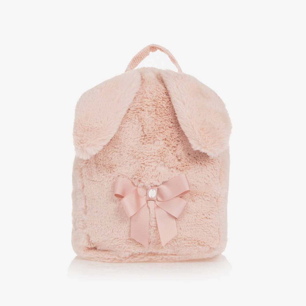 Patachou-Girls Pink Faux Fur Backpack (28cm) | Childrensalon Outlet