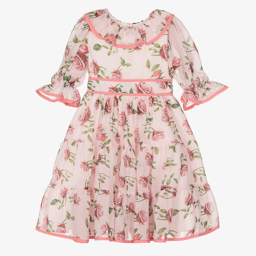 Patachou - Girls Pink Floral Dress | Childrensalon