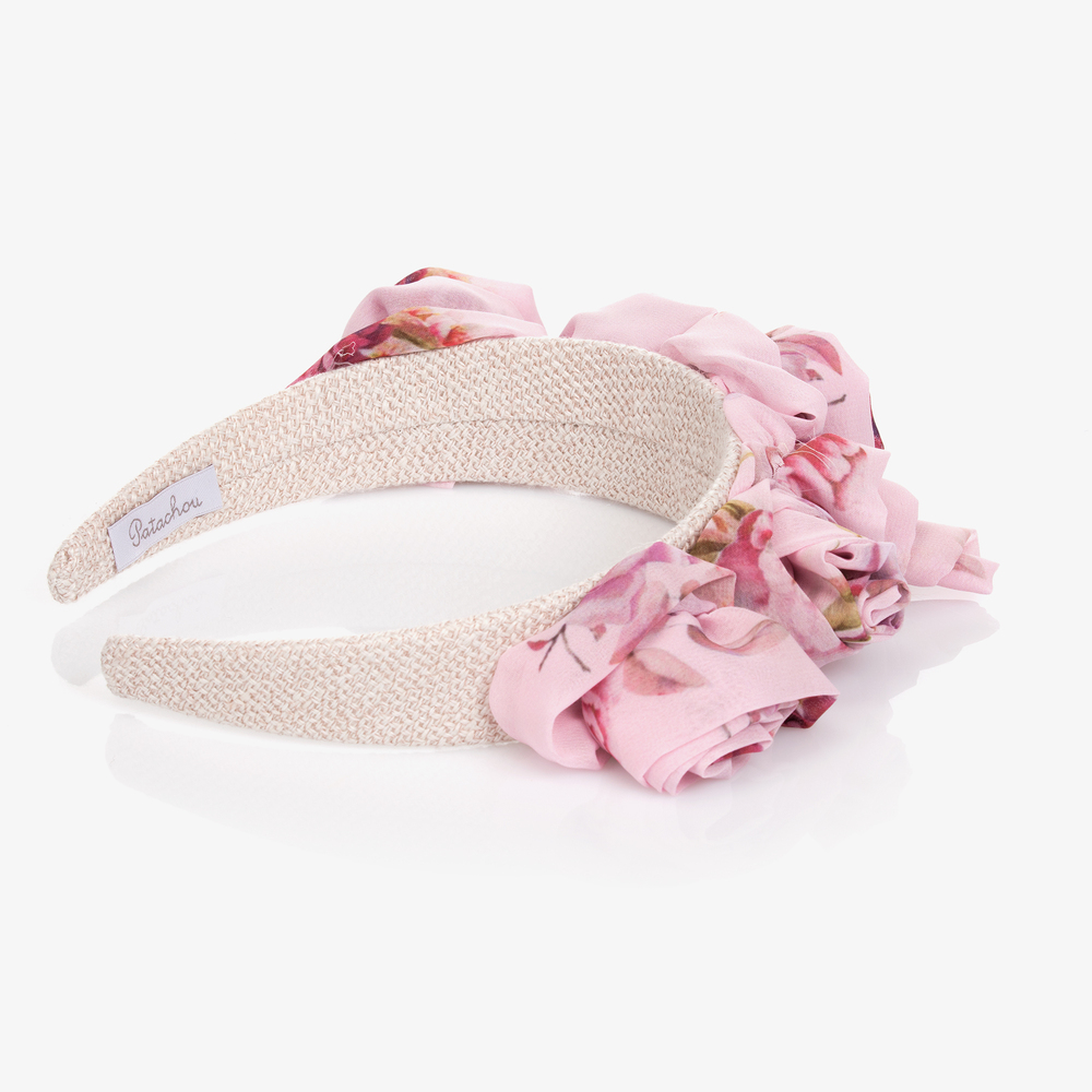 Patachou-Girls Pink Floral Hairband | Childrensalon Outlet