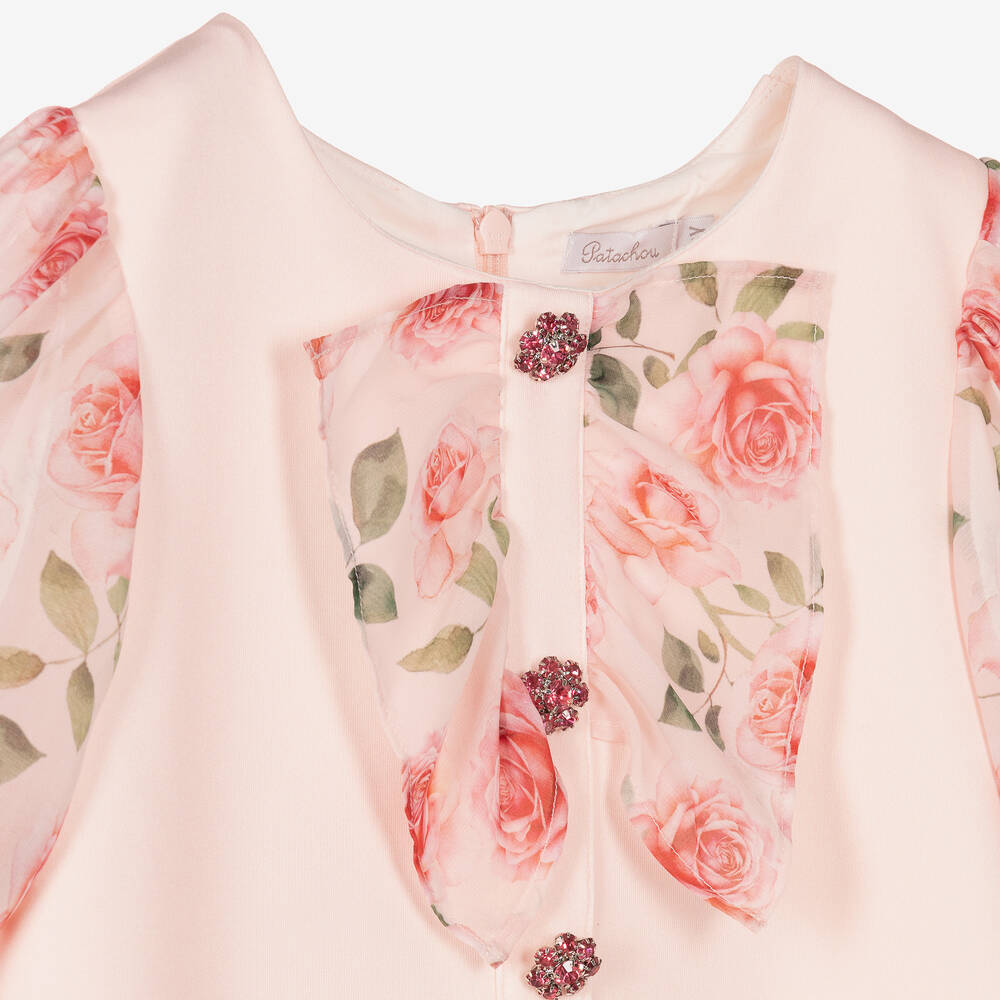 Patachou-Розовое платье-шифт с цветами | Childrensalon Outlet