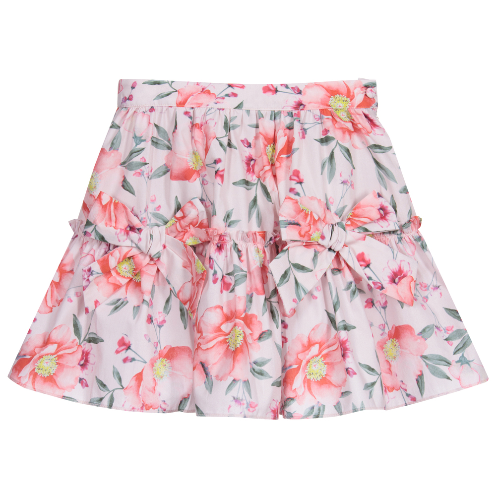 Patachou - Girls Pink Floral Skirt | Childrensalon
