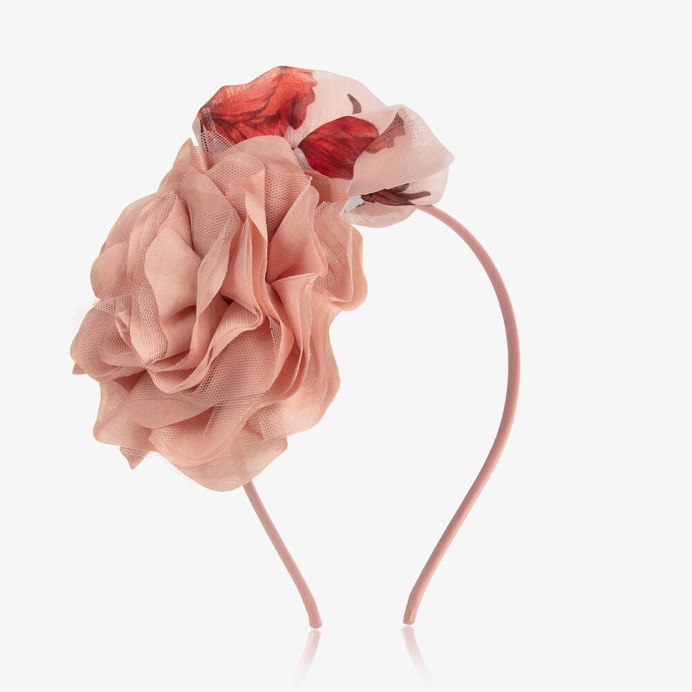 Patachou - Serre-tête rose à fleurs fille | Childrensalon