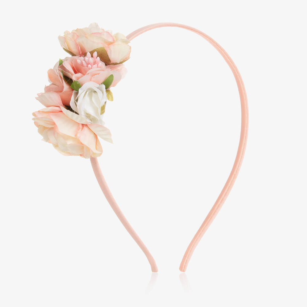 Patachou - Girls Pink Flower Hairband | Childrensalon