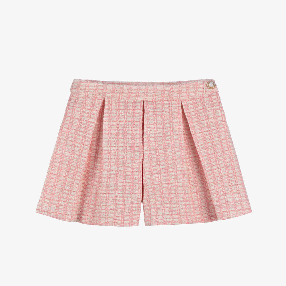 Patachou-Розовая твидовая юбка-шорты для девочек | Childrensalon Outlet