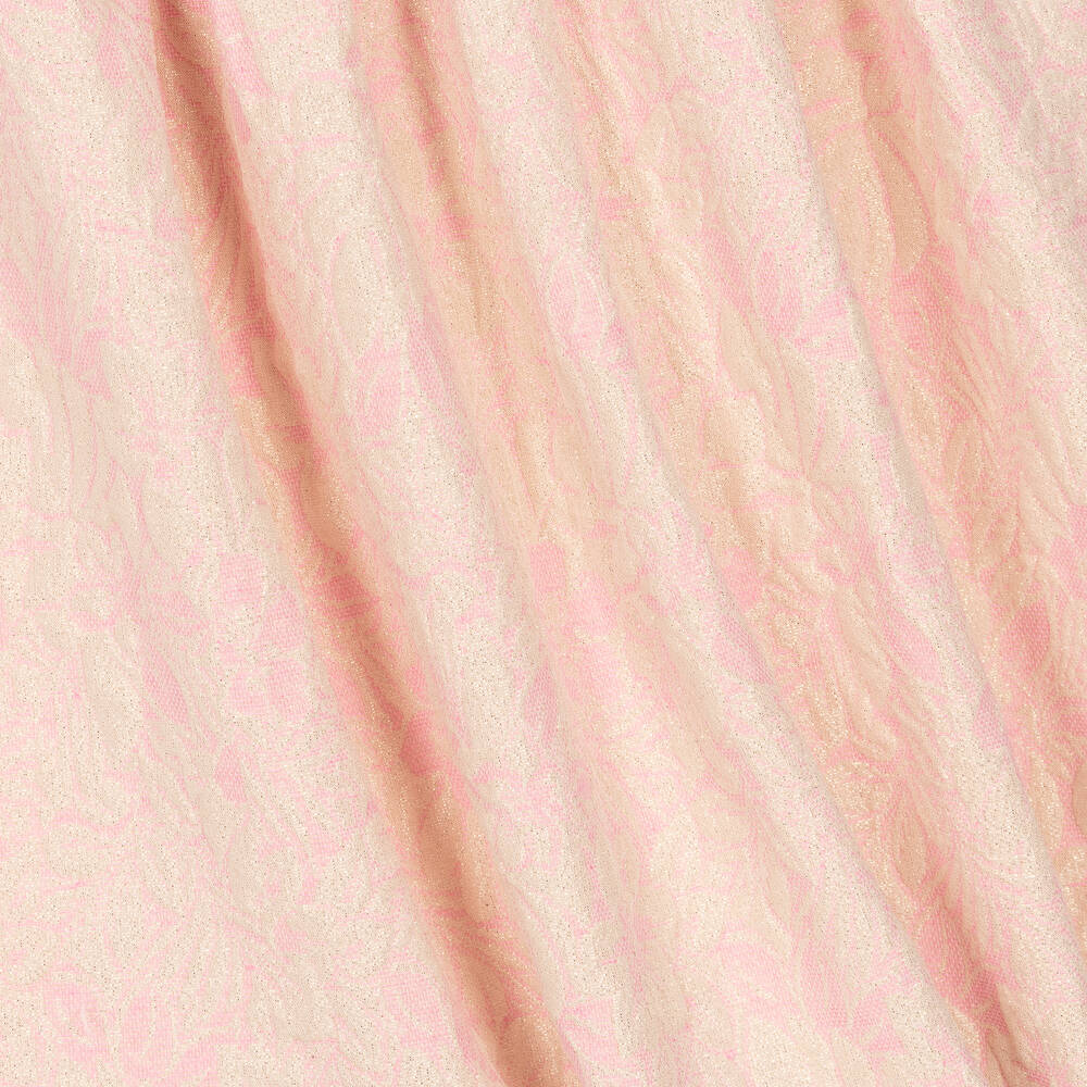 Patachou-Girls Pink & Gold Floral Jacquard Dress | Childrensalon Outlet