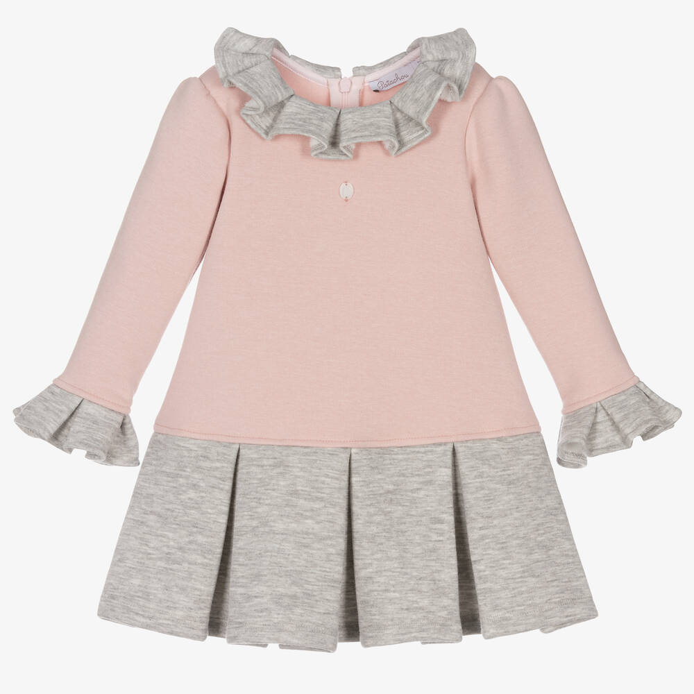 Patachou - Jerseykleid in Rosa und Grau (M) | Childrensalon