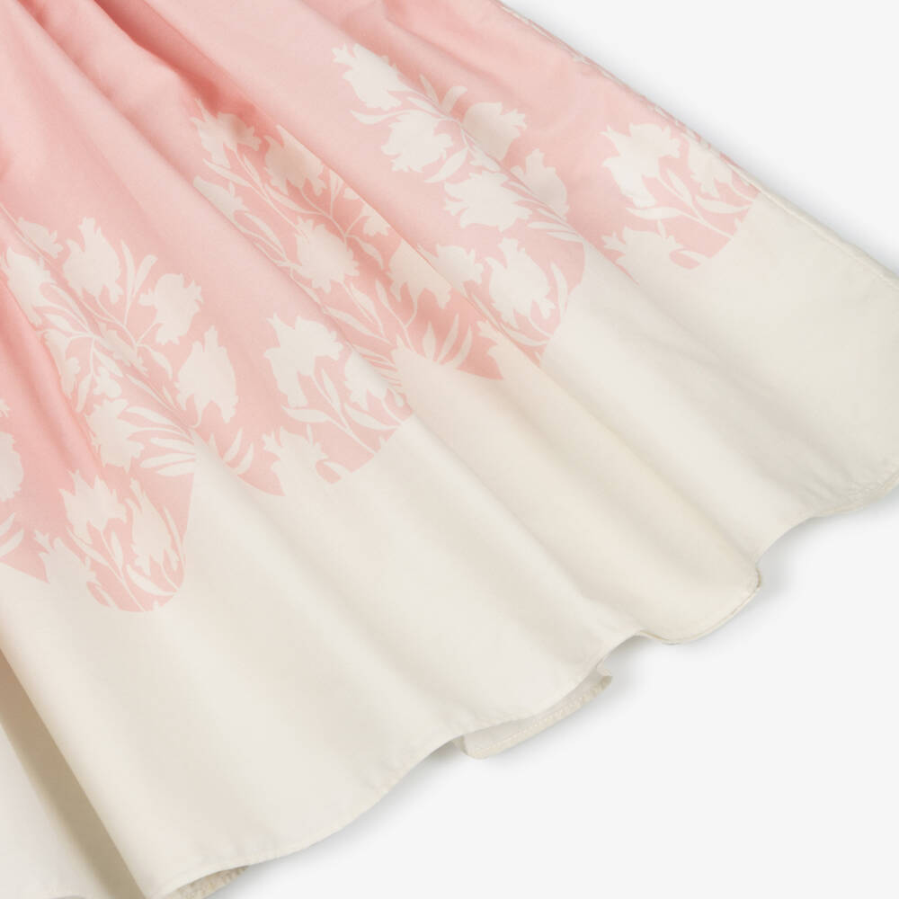 Patachou-Girls Pink & Ivory Floral Cotton Shirt Dress | Childrensalon Outlet