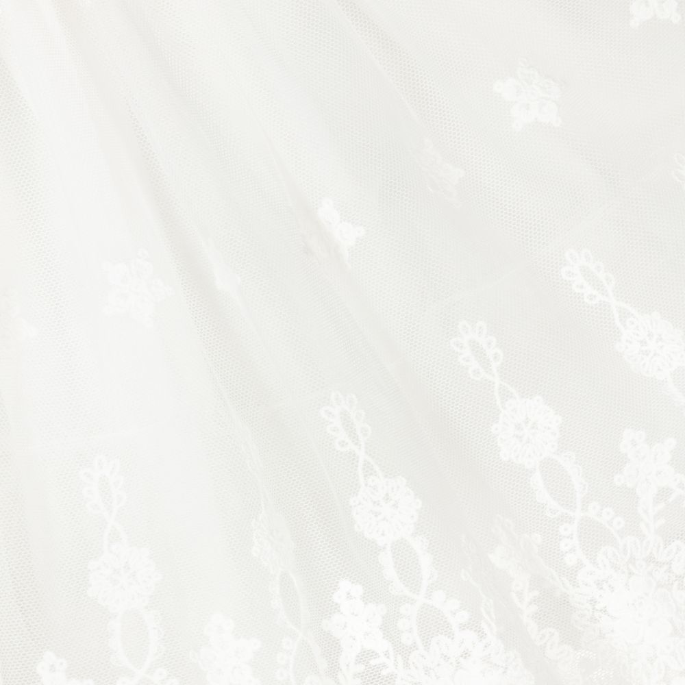 Patachou-فستان مزيج قطن وكتان وتول لون زهري وعاجي | Childrensalon Outlet