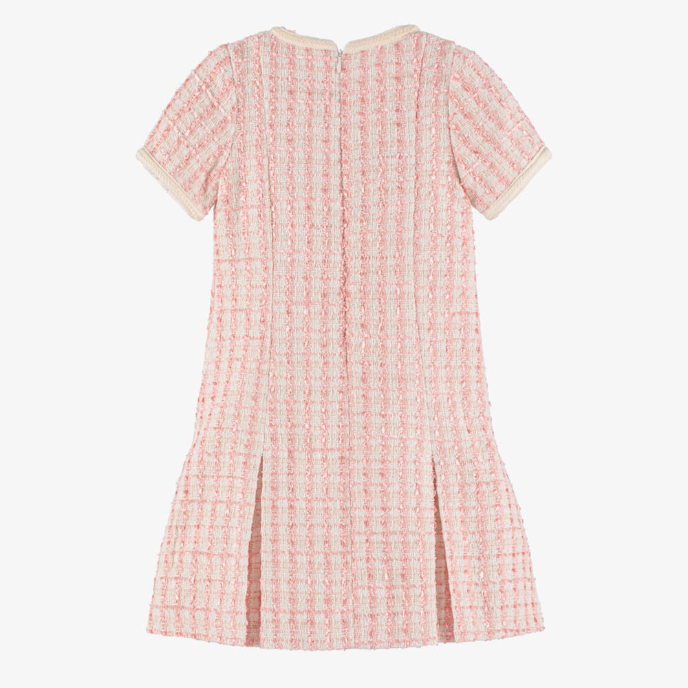 Patachou-Girls Pink & Ivory Tweed Dress | Childrensalon Outlet