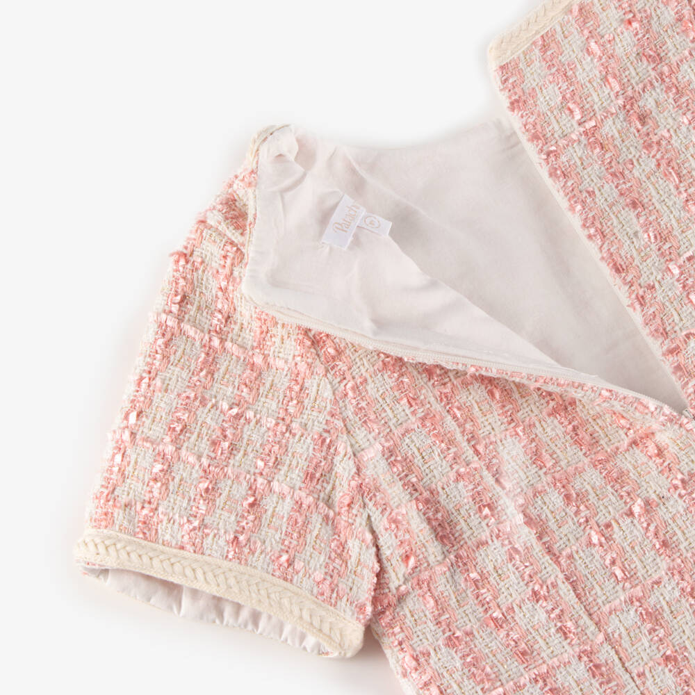 Patachou-Girls Pink & Ivory Tweed Dress | Childrensalon Outlet