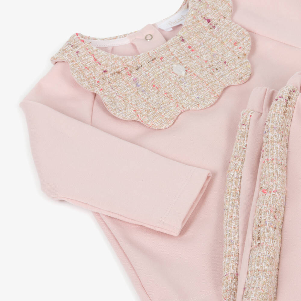 Patachou-Girls Pink Jersey Tweed Set | Childrensalon Outlet