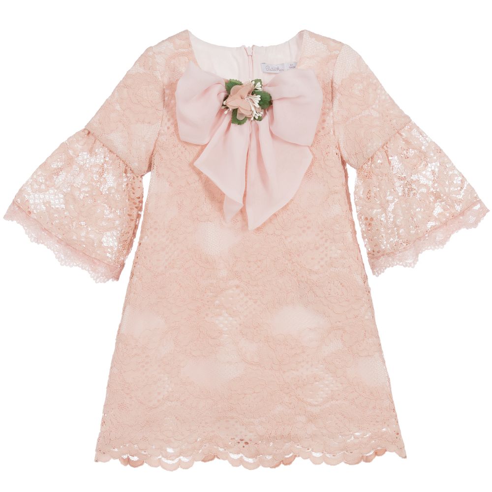 Patachou - Girls Pink Lace Dress | Childrensalon Outlet