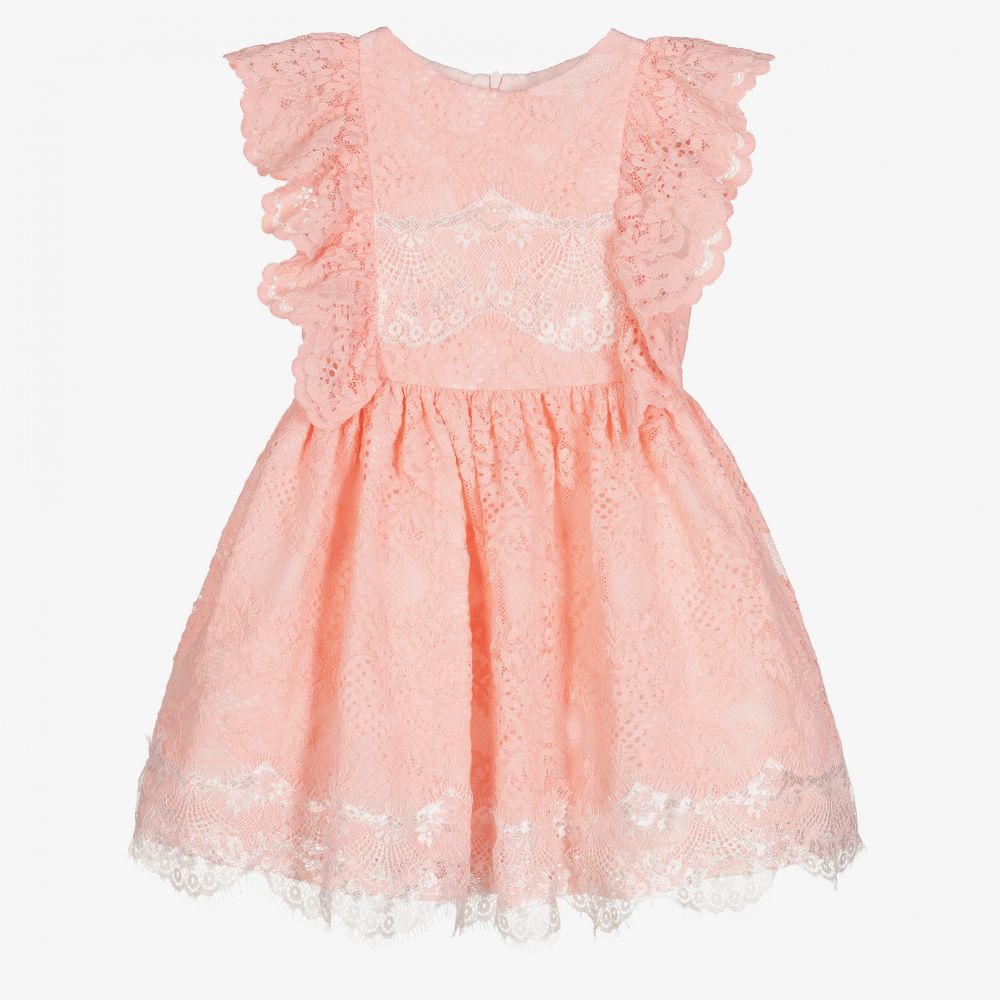 Patachou - Розовое кружевное платье для девочек  | Childrensalon