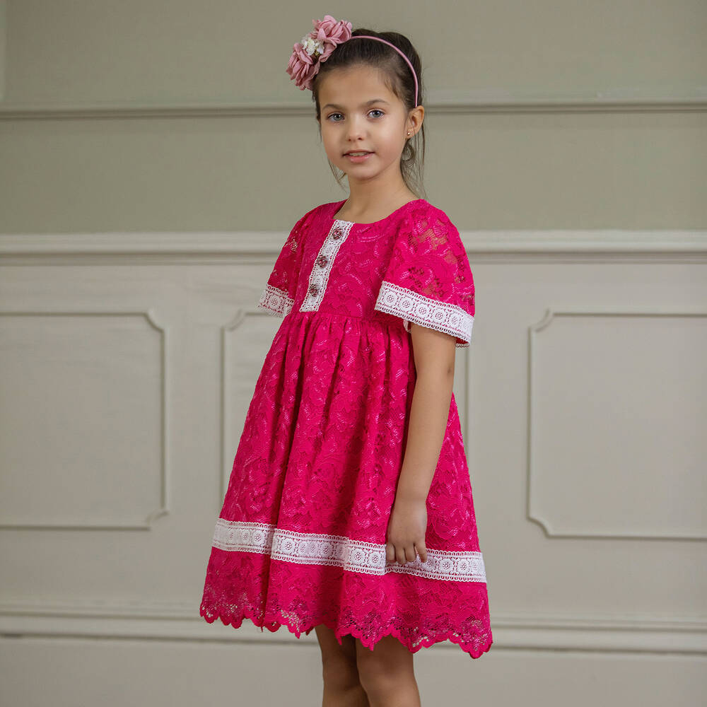 Patachou-Розовое кружевное платье для девочек | Childrensalon Outlet