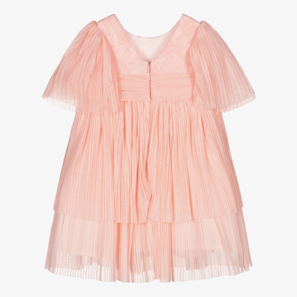 Patachou-Girls Pink Lace & Tulle Dress | Childrensalon Outlet