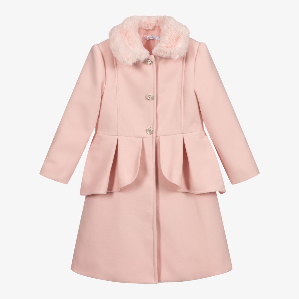 Patachou - Розовое пальто с баской для девочек | Childrensalon