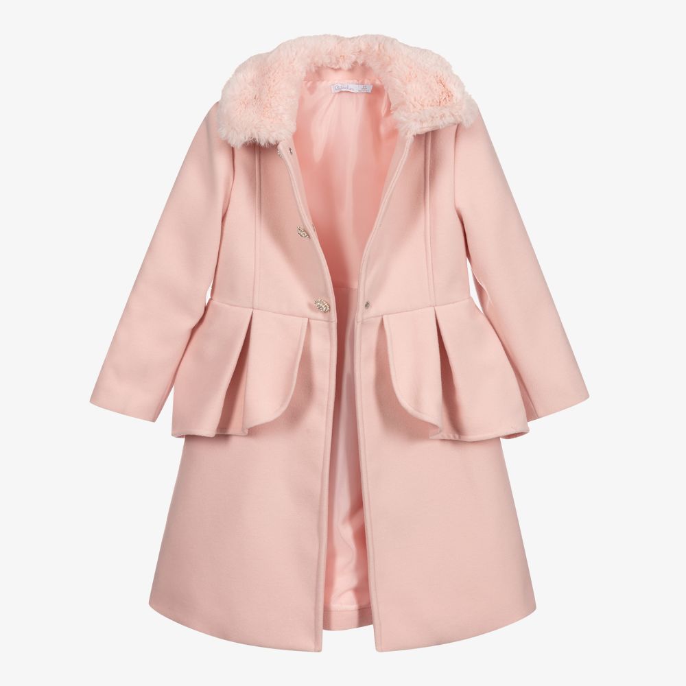 Patachou Girls Pink Peplum Coat