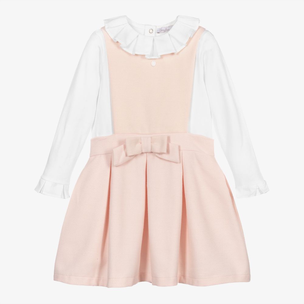 Patachou - Rosa Latzkleid-Set für Mädchen | Childrensalon