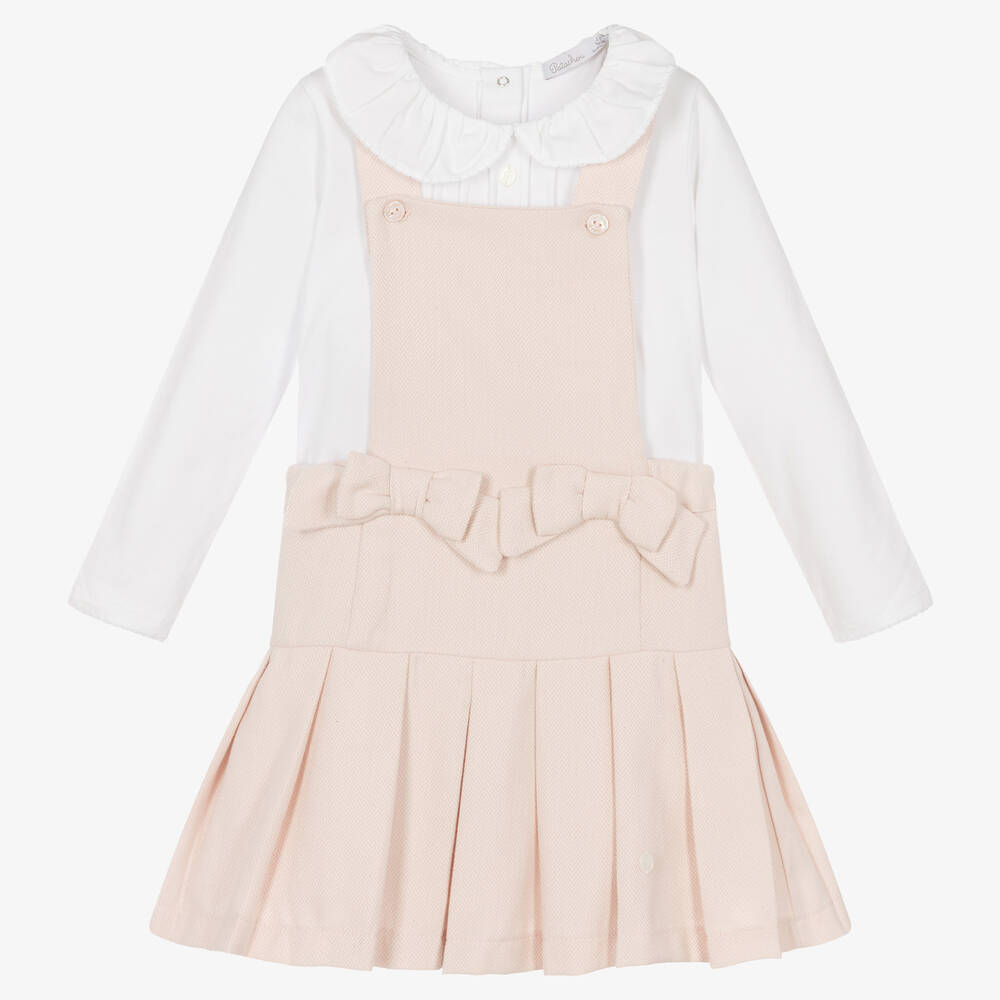 Patachou-Girls Pink Pinafore Dress Set | Childrensalon Outlet
