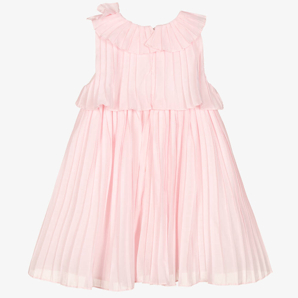 Patachou-Girls Pink Pleated Cotton Dress | Childrensalon Outlet