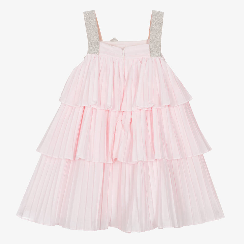Patachou-Розовое плиссированное платье из вуали для девочек | Childrensalon Outlet