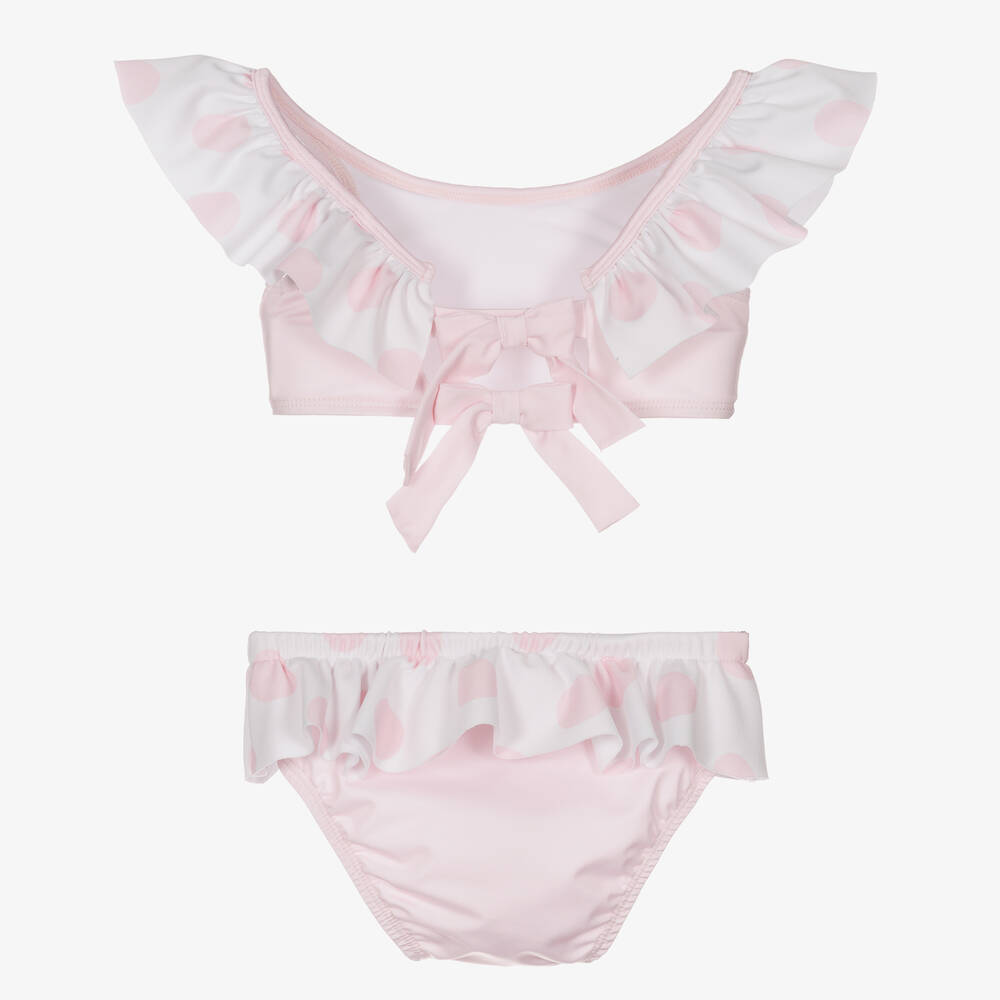 Patachou-Girls Pink Polka Dot Ruffle Bikini | Childrensalon Outlet