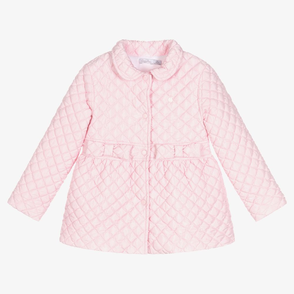 Patachou - Girls Pink Quilted Coat | Childrensalon