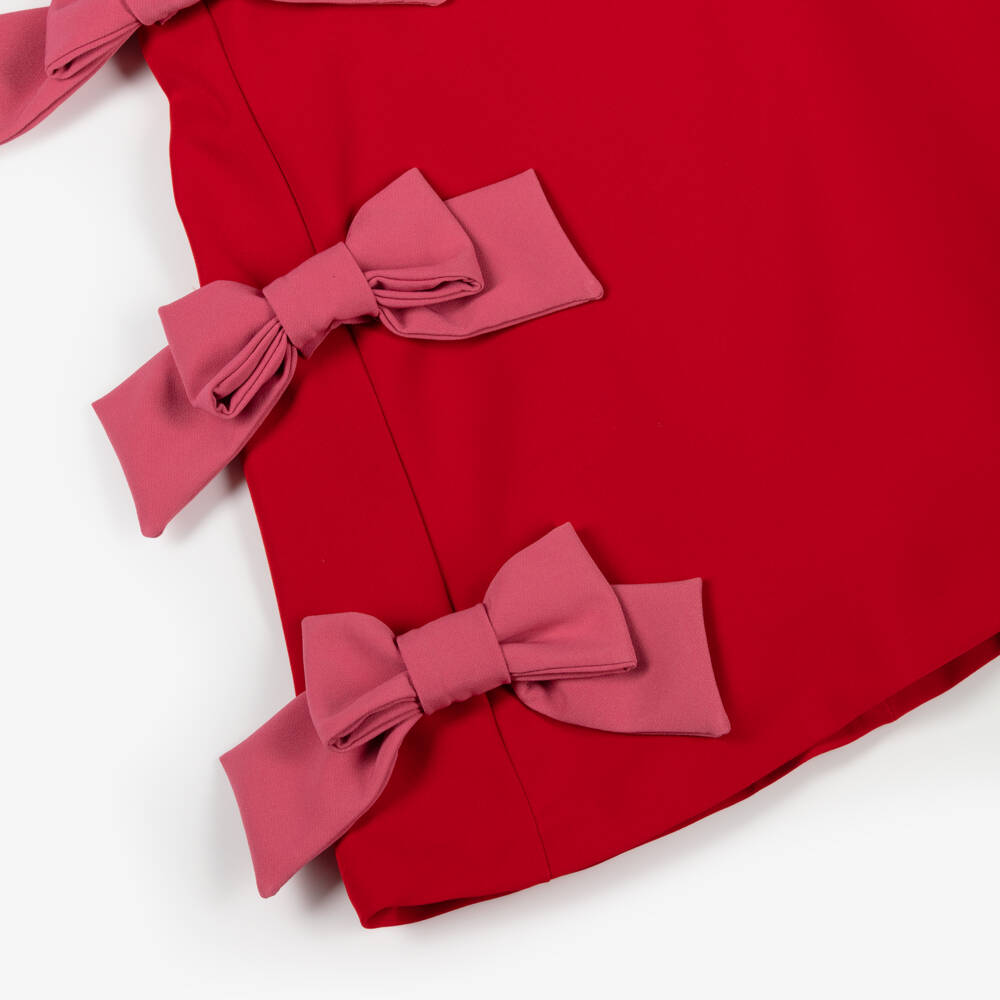 Patachou-Girls Pink & Red Crêpe Dress | Childrensalon Outlet