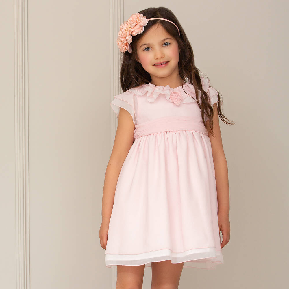 Patachou-Girls Pink Ruffle Dress | Childrensalon Outlet