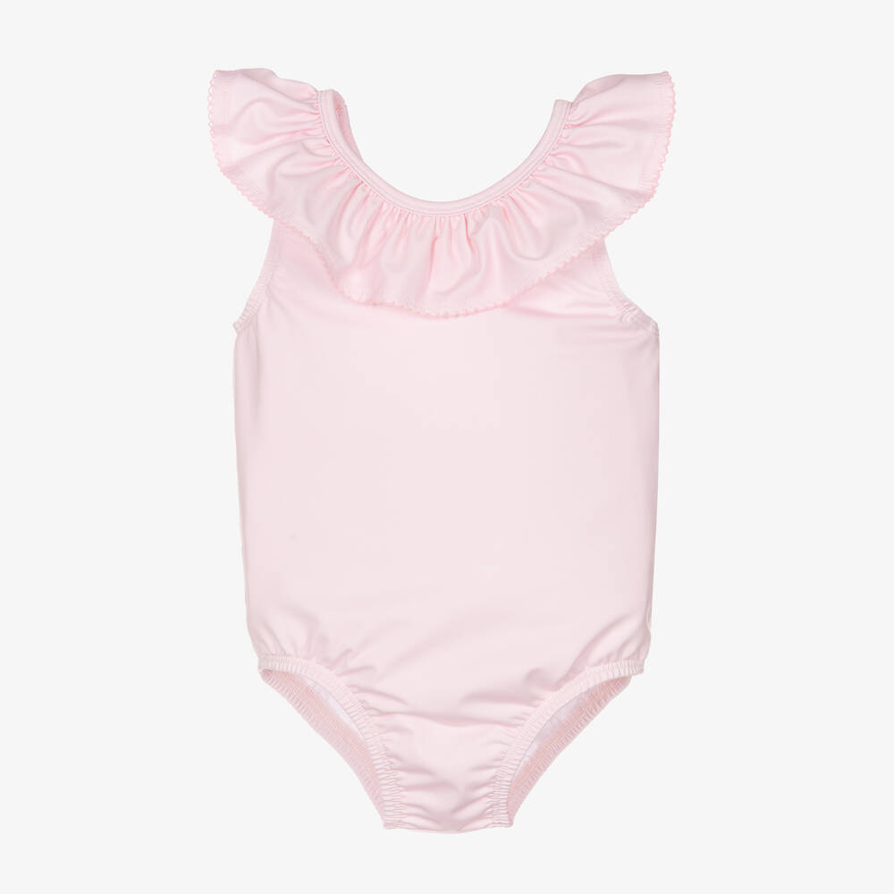 Patachou - Girls Pink Ruffle Swimsuit | Childrensalon