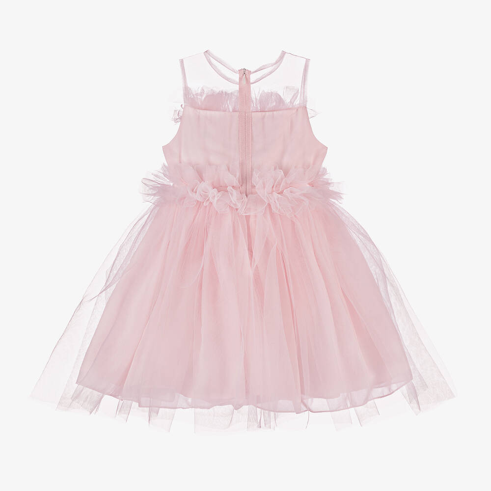 Patachou-فستان تول لون زهري فاتح مزين بكشكش | Childrensalon Outlet