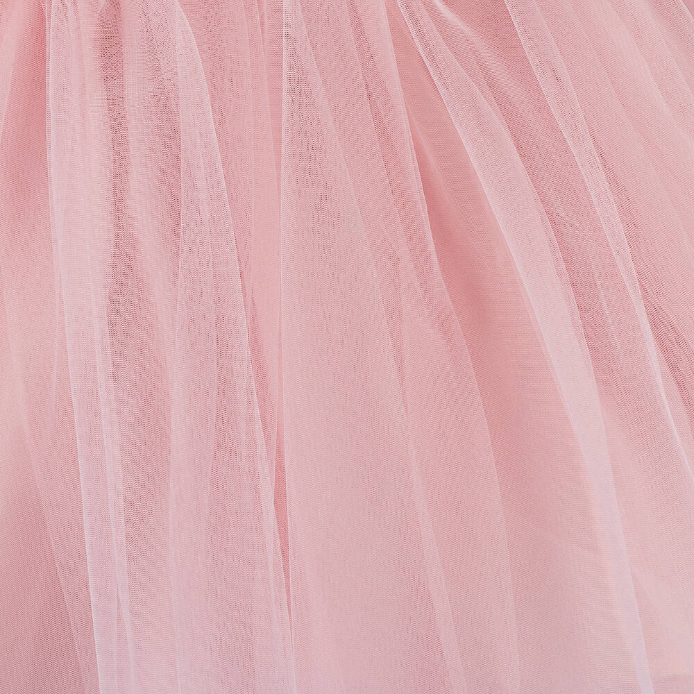 Patachou-فستان تول لون زهري فاتح مزين بكشكش | Childrensalon Outlet