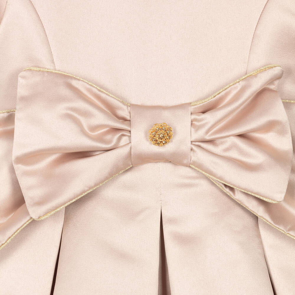 Patachou-Girls Pink Satin Bow Dress | Childrensalon Outlet