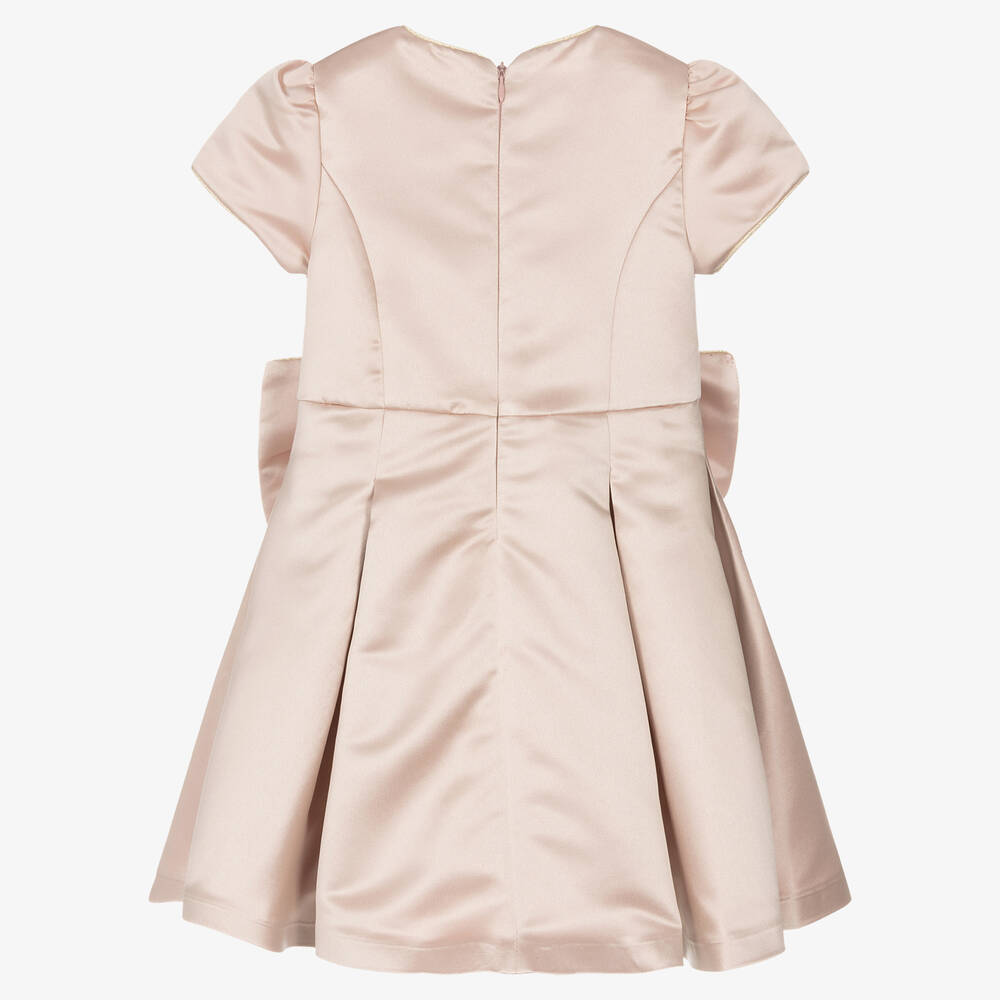 Patachou-Girls Pink Satin Bow Dress | Childrensalon Outlet