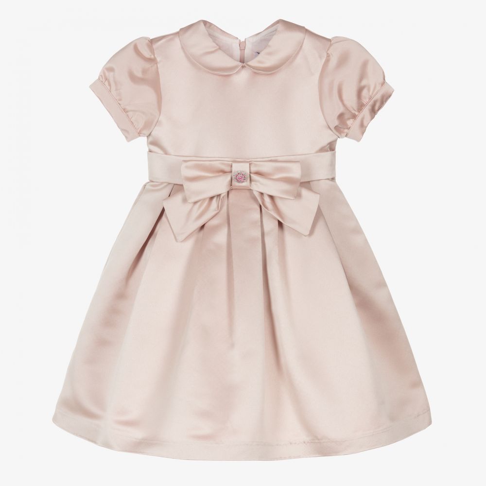 Patachou-Girls Pink Satin Dress  | Childrensalon Outlet