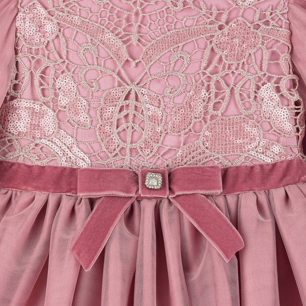 Patachou-Girls Pink Satin & Tulle Dress | Childrensalon Outlet