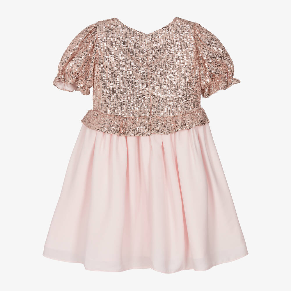 Patachou-Розовое платье из шифона с пайетками для девочек | Childrensalon Outlet