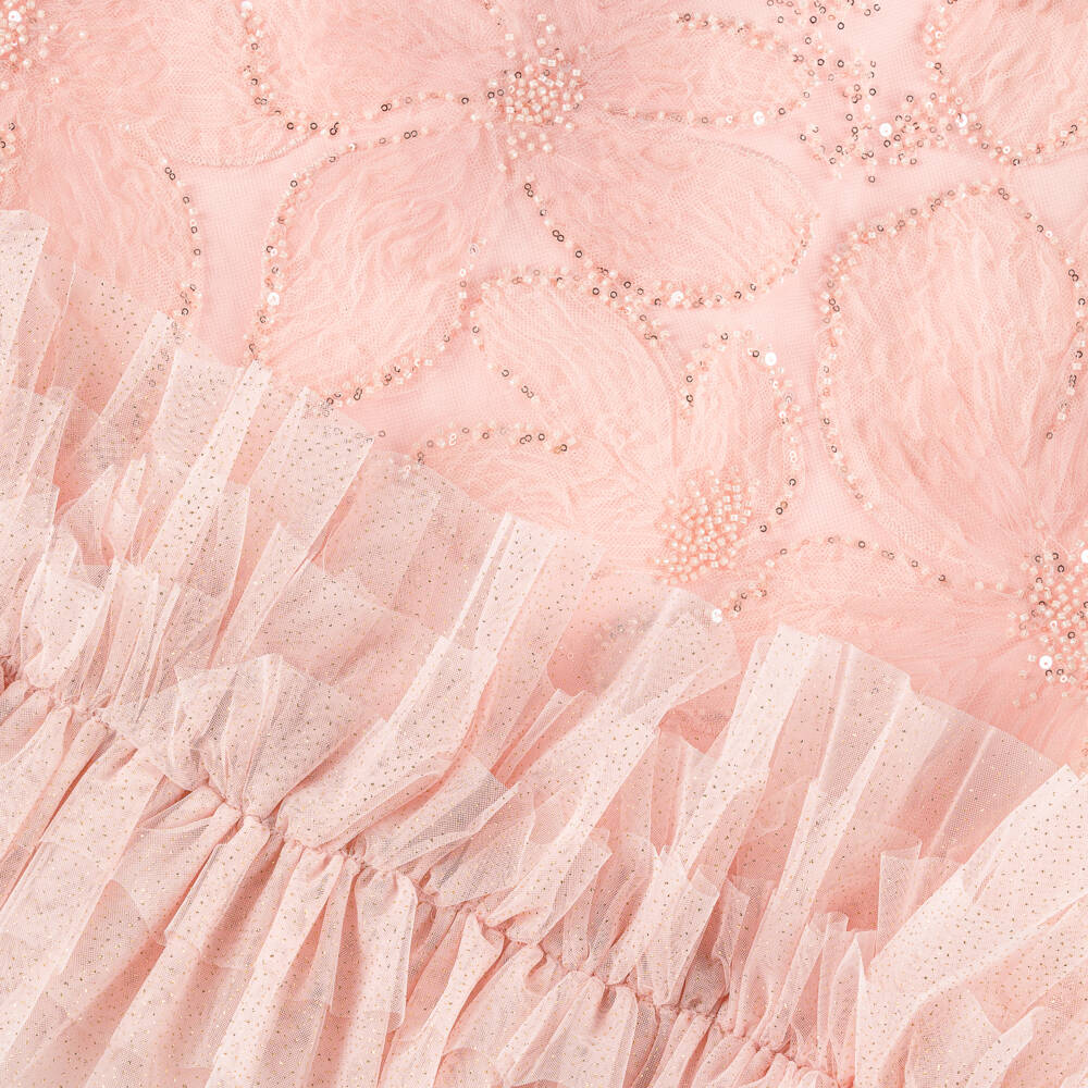 Patachou-Girls Pink Sequin Lace Dress | Childrensalon Outlet