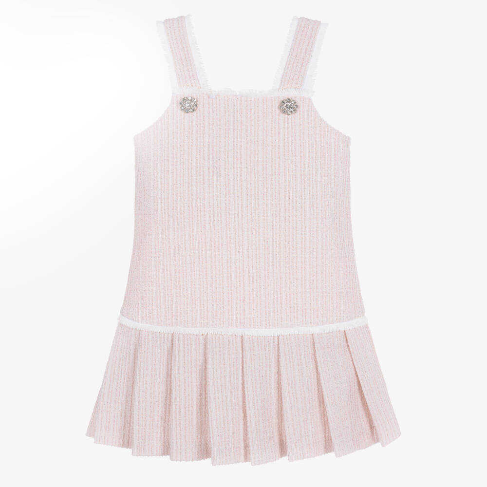 Patachou-Girls Pink & Sparkly Silver Tweed Dress | Childrensalon Outlet