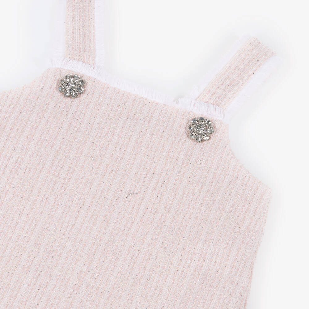 Patachou-Girls Pink & Sparkly Silver Tweed Dress | Childrensalon Outlet