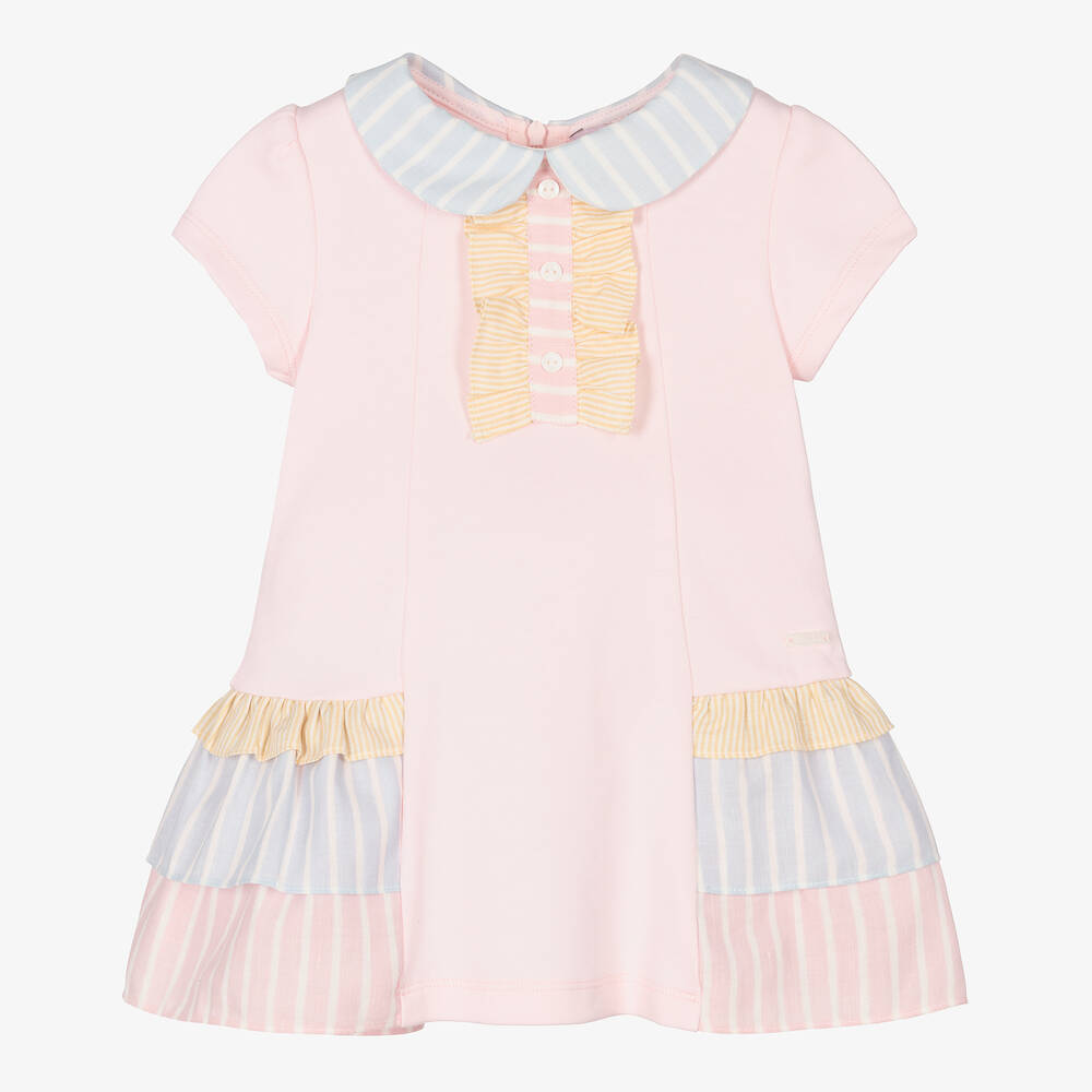 Patachou - Girls Pink Striped Dress | Childrensalon