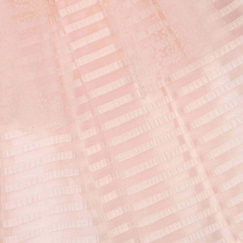 باتاشو-فستان أطفال بناتي أورغانزا مقلم لون زهري | Childrensalon Outlet